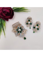 Sparkling Floral Style with Pearl Locket Set 